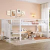 A child's bedroom with a white loft bed, toys, and decorations. Produktbild-Vorschau