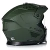A rear view of a green modular motorcycle helmet. Anteprima dell’immagine prodotto