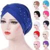 Cappello turban elastico con perline da donna, copricapo Anteprima dell’immagine prodotto 2