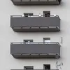 A close-up view of multiple balconies on a building, showing the privacy screens. Produktbild-Vorschau