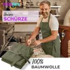 EllaTex Schürze Kochschürze Latzschürze 100% Baumwolle Produktbild-Vorschau 2