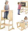 COSTWAY 3 in 1 Lernturm Kinder, klappbarer Tritthocker & Produktbild-Vorschau 1