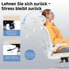 A woman sitting in an office chair, with diagrams showing the chair's adjustment features. Voir les images du produit