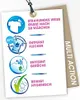 A marketing image showing the features of a laundry product with icons and text. Produktbild-Vorschau