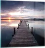 Bilder auf glas - Fußgängerbrücke See Sonnenuntergang Abend Produktbild-Vorschau 1