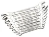 A set of chrome vanadium wrenches is displayed diagonally against a white background. Produktbild-Vorschau