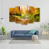 Tableau en toile 5 pièces forêt automne nature 200 x 100 cm Voir les images du produit 3