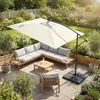 ML-Design Slnečník Ø330cm s LED solárnym béžovým hliníkovým Náhľad obrázku produktu 10