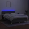 vidaXL Postel Boxspring s matrací a LED diodami Tmavě šedá Náhled obrázku produktu 4