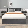 A bedroom scene featuring a bed with bedding and nightstands. Anteprima dell’immagine prodotto