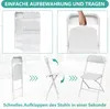 6er Set Klappstühle aus Kunststoff in Weiß – extrem flach Produktbild-Vorschau 8