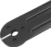 Close-up of a black metal mounting bracket with several holes and grooves. Podgląd zdjęcia produktu