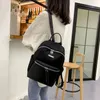 Elegante zaino urbano da donna nero, 100% cotone, Anteprima dell’immagine prodotto 2