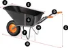 Taczka ogrodowa budowlana spawana HIGHER misa PVC 150L Podgląd zdjęcia produktu 8