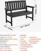 A black garden bench with dimensions and accessory list displayed. Anteprima dell’immagine prodotto