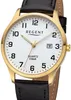 REGENT F-1417 Herrenuhr Gold Edelstahl 39 mm Leder 5 BAR Produktbild-Vorschau 1