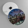 Wanduhr - Rund - Glasuhr - Brooklyn brücke nacht new york Produktbild-Vorschau 2