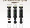 An exploded view of a portable coffee machine, showing its different components and how they fit together for various uses. Podgląd zdjęcia produktu