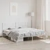 vidaXL Bettgestell mit Kopfteil Metall Weiß 200x200 cm Produktbild-Vorschau 2