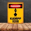 Danger Kampf Huhn Metallschild XXL in 28x38 cm mit Huhn Produktbild-Vorschau 4