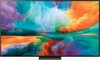 A television displaying a colorful abstract image. Produktbild-Vorschau