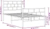 Postel s čelem a nohou kovová bílá 90x200 cm Náhled obrázku produktu 8