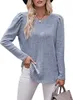 ASKSA Damen Langarmshirt Rundhals Rippstrick Casual Elegant Produktbild-Vorschau 1