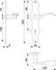 Technical drawing with dimensions of door handles. Podgląd zdjęcia produktu