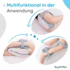Collage showing different ways to use an orthopedic knee pillow. Produktbild-Vorschau
