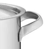 A close-up shot of the handle and rim of a stainless steel pot. Náhled obrázku produktu