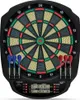 An electronic dartboard with darts displayed in front of it. Produktbild-Vorschau