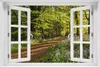 Wallario Poster mit Fenster-Illusion: Blaues Hasenglöckchen Produktbild-Vorschau 1