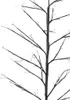 A close-up view of a black artificial tree with small white lights on its branches, set against a white background. Podgląd zdjęcia produktu