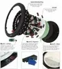 An exploded view diagram of a dartboard with labels and smaller inset images showing components. Produktbild-Vorschau