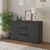 MIKEL - Cassettiera / credenza con 3 cassetti e 2 ante - Anteprima dell’immagine prodotto 3