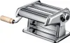 A chrome pasta maker with a wooden handle is shown against a white background. Náhled obrázku produktu