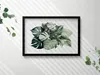 Bemalte Monstera-Blätter– Wandbild mit Rahmen – Gerahmtes Produktbild-Vorschau 2