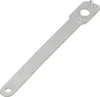 A silver metal tool with two pins and a hole at one end, lying on a white background. Produktbild-Vorschau
