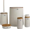 OKYANUS | Badezimmer Set - Nida - 5 Teile - Beige Holz - Produktbild-Vorschau 1