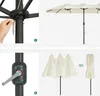 Collage of images showing details of an umbrella, including its pole, crank mechanism, and folded state. Náhled obrázku produktu