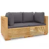 Garten-Ecksofas mit Kissen 2 Stk. Massivholz Teak Produktbild-Vorschau 1