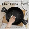 A hand is cleaning a black pot with oil and a wipe, with text overlays highlighting product features. Náhľad obrázku produktu