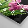 Wanduhr - Quadrat - Glasuhr - Tulpen Blumenstrauß Tau Produktbild-Vorschau 5