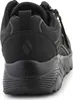 Close-up back view of a black Skechers Umo Lite sports shoe. Produktbild-Vorschau