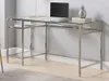 Schreibtisch mit 2 Ablagen - gehärtetes Glas und Stahl - Produktbild-Vorschau 4