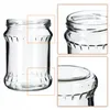 Close-up views of a glass jar, highlighting its rim and base. Anteprima dell’immagine prodotto