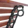 Close-up of the side support and wooden slats of a park bench. Produktbild-Vorschau