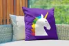 MuchoWow® Outdoor Kissen - Kinder Illustration Einhorn auf Produktbild-Vorschau 3