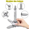 LZQ 0.7KG Anchor Folding Anchor Set Boat Anchor Folding Voir les images du produit 5