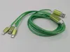 Câble de recharge USB LED 3-en-1, vert lumineux, Micro Voir les images du produit 3